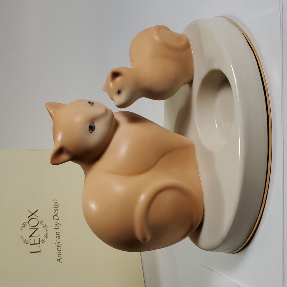 Lenox "Tabby Twosome" Candle Holder